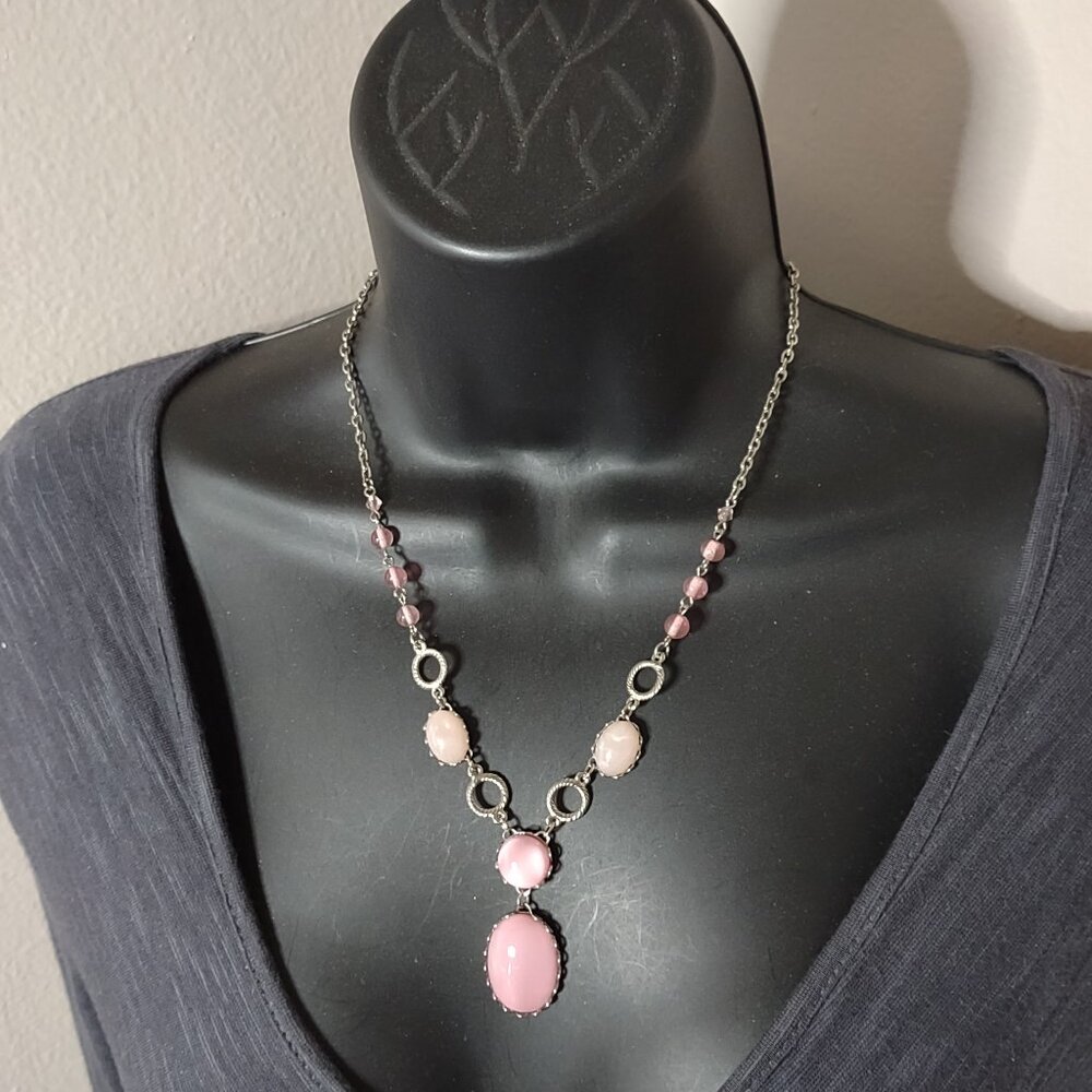 1928 Pink and Silver Necklace